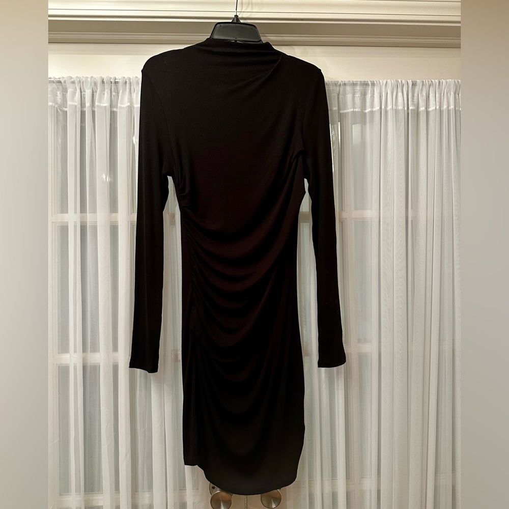 Enza Costa knit twist dress; silk knit; black; large; new with tags